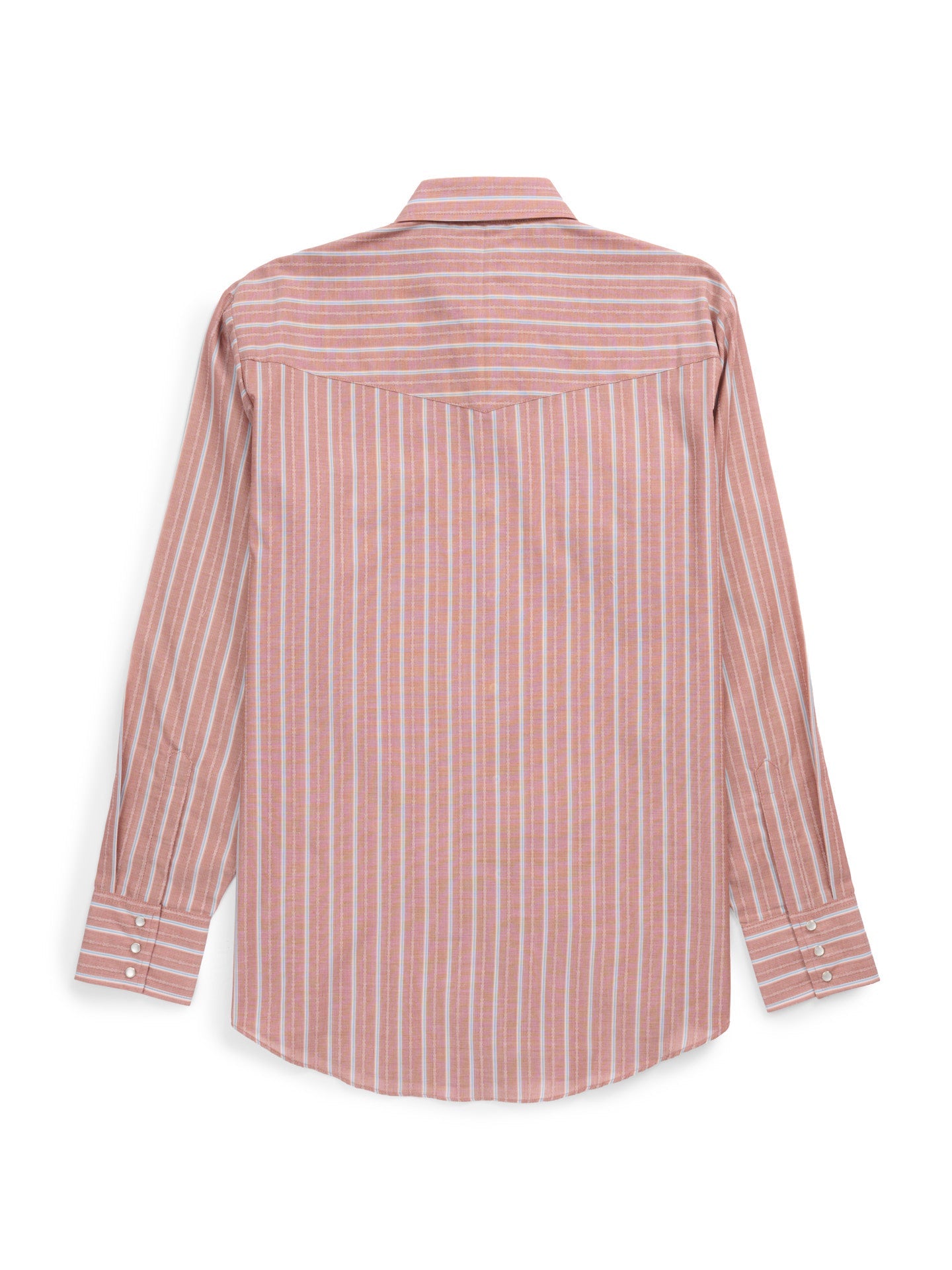 Men's Ely Cattleman Long Sleeve Textured Stripe Western Snap Shirt-Copper
