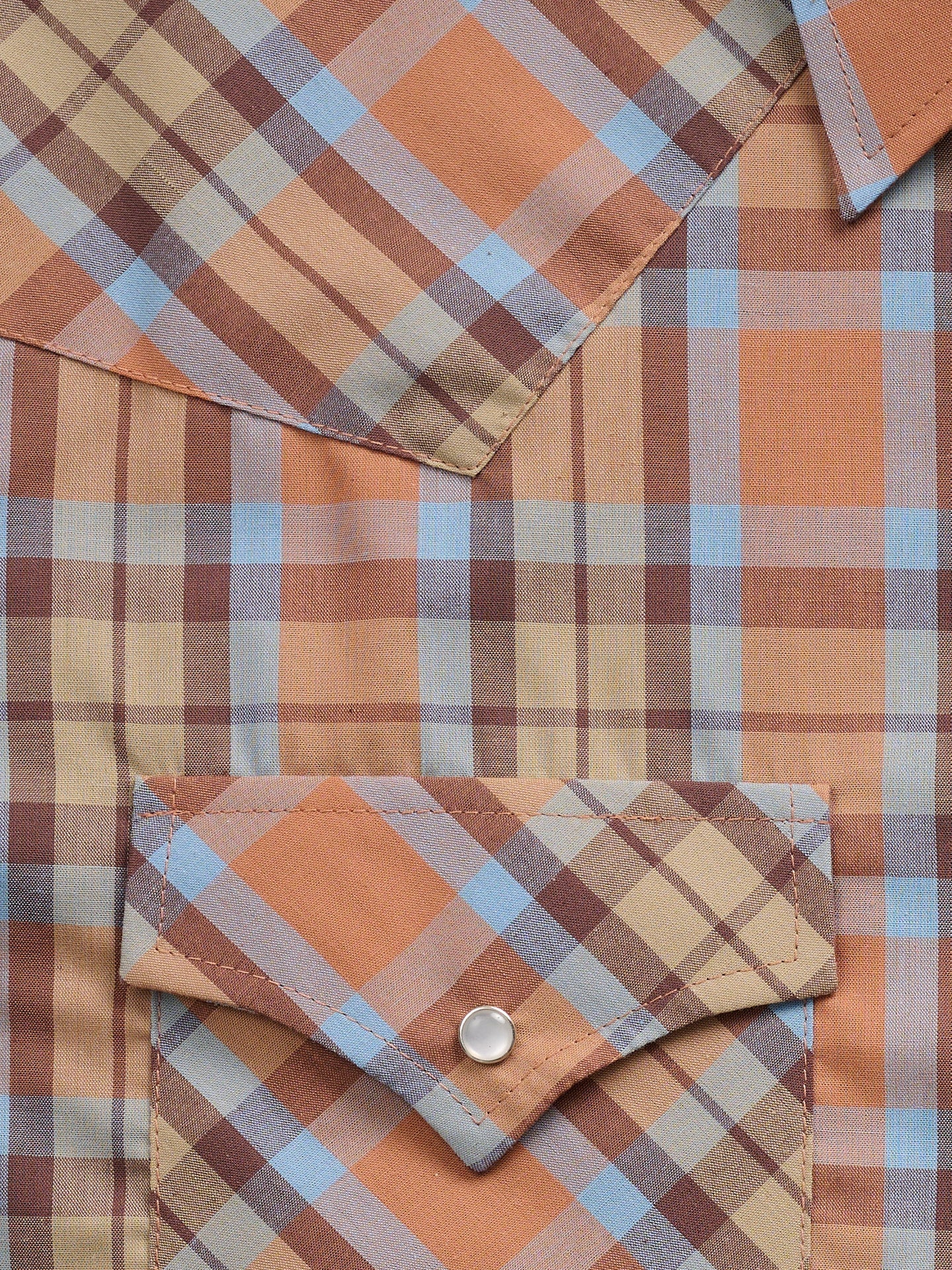 Men's Ely Cattleman Long Sleeve Plaid Western Snap Shirt- Tan