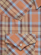 Men's Ely Cattleman Long Sleeve Plaid Western Snap Shirt- Tan