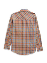 Men's Ely Cattleman Long Sleeve Plaid Western Snap Shirt- Tan