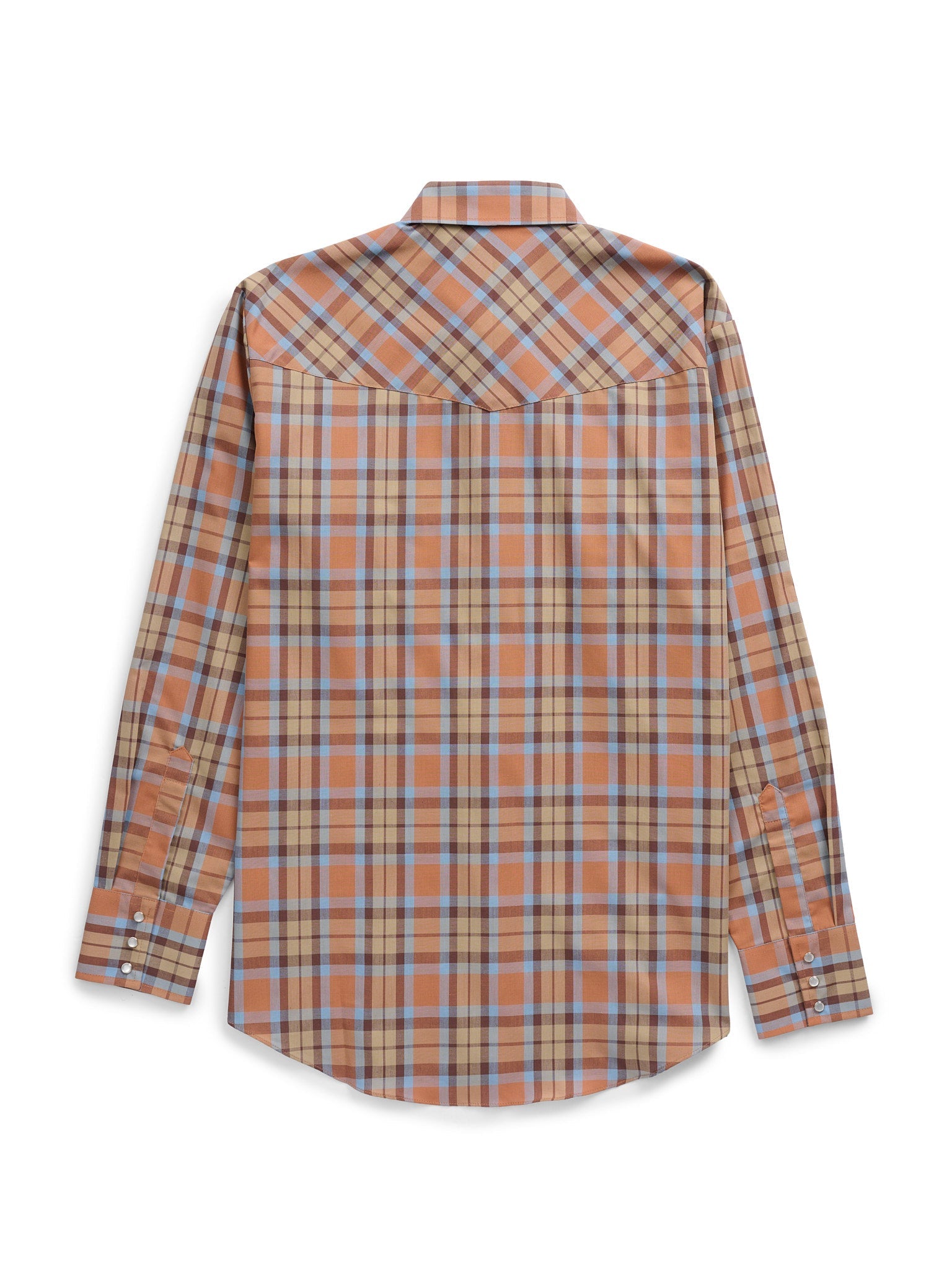 Men's Ely Cattleman Long Sleeve Plaid Western Snap Shirt- Tan