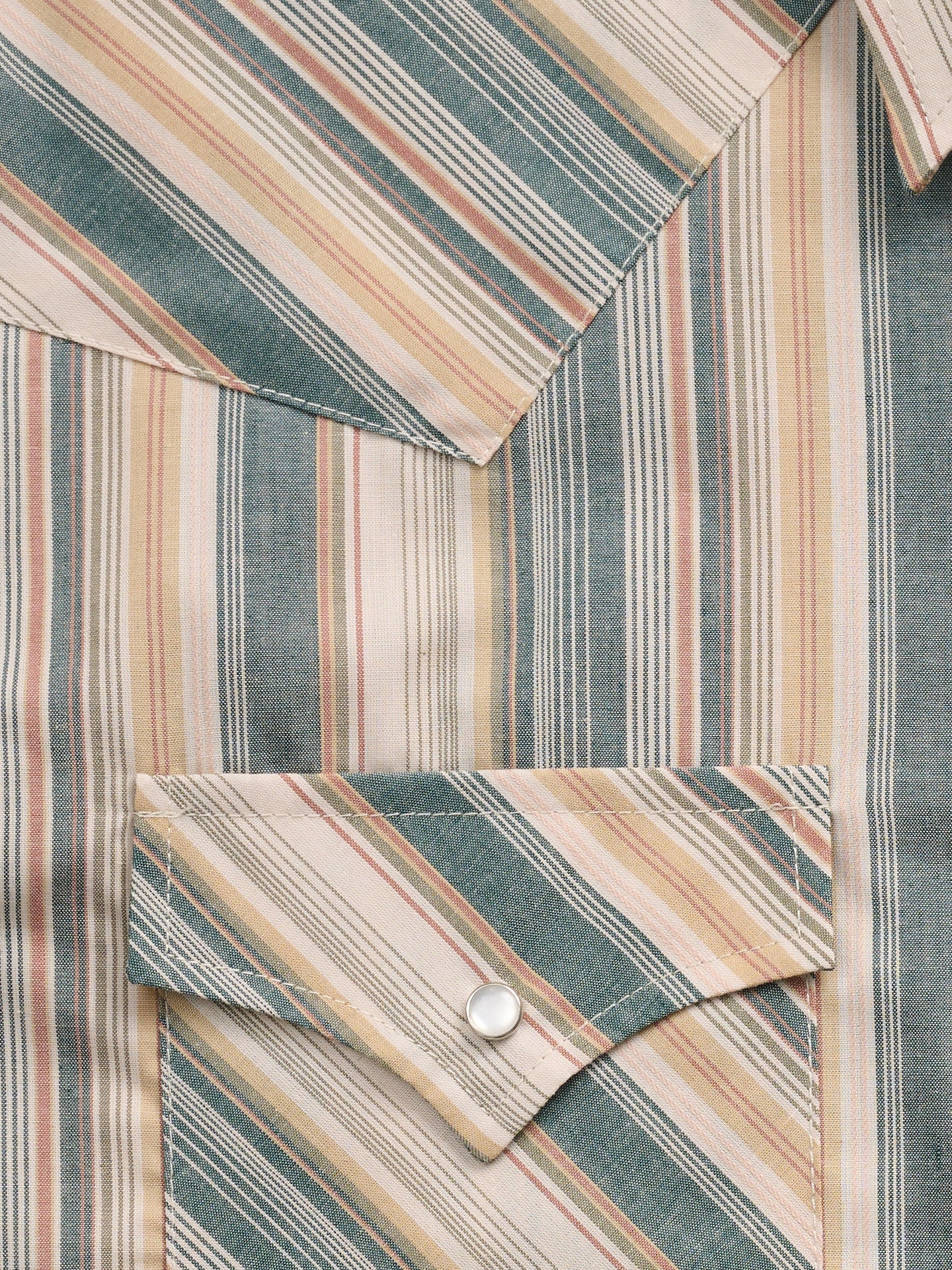 Men's Ely Cattleman Long Sleeve Textured Stripe Western Snap Shirt- Ecru