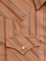 Men's Ely Cattleman Long Sleeve Textured Stripe Western Snap Shirt- Tan