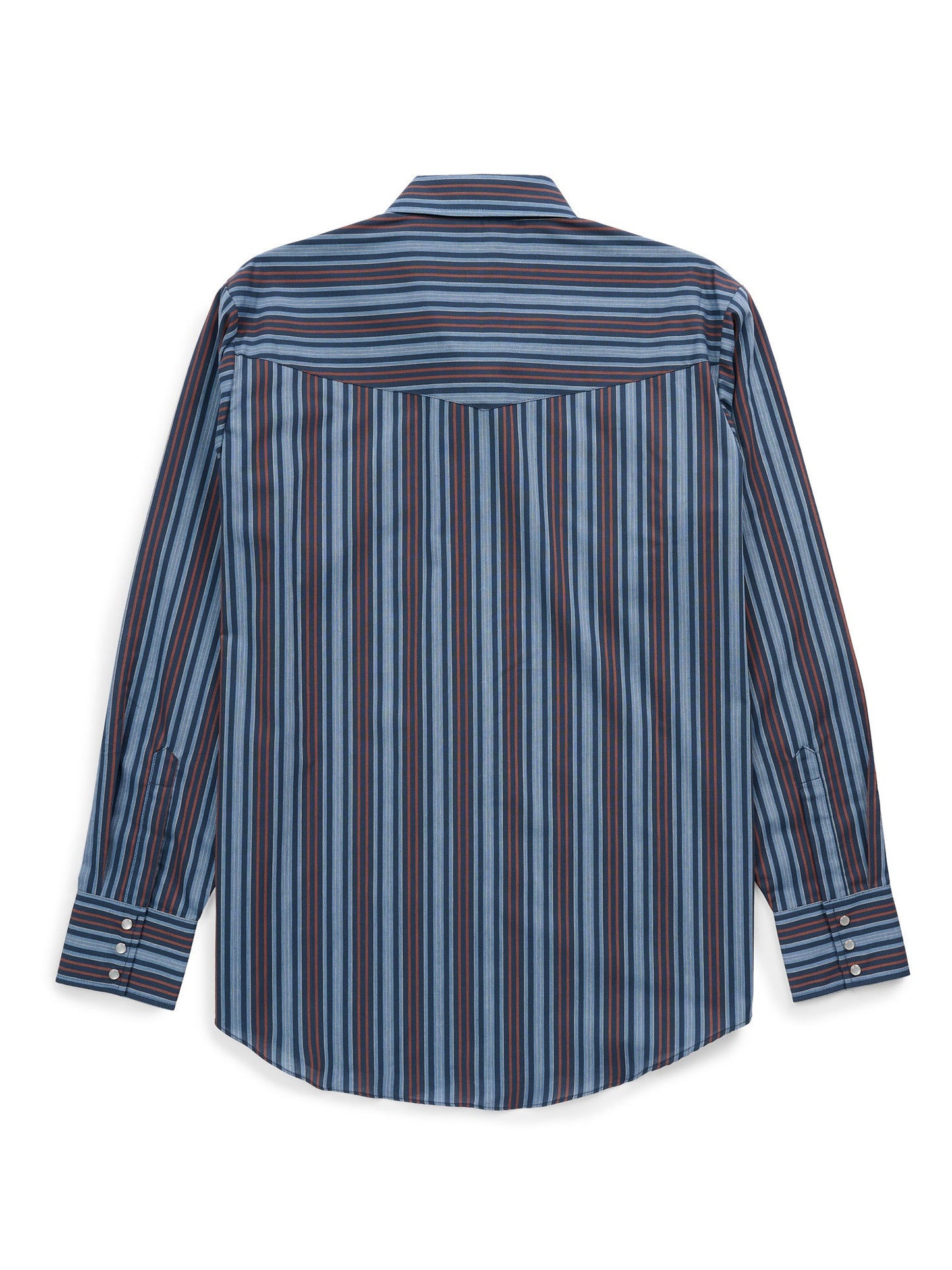 Men's Ely Cattleman Long Sleeve Textured Stripe Western Snap Shirt- Denim Blue
