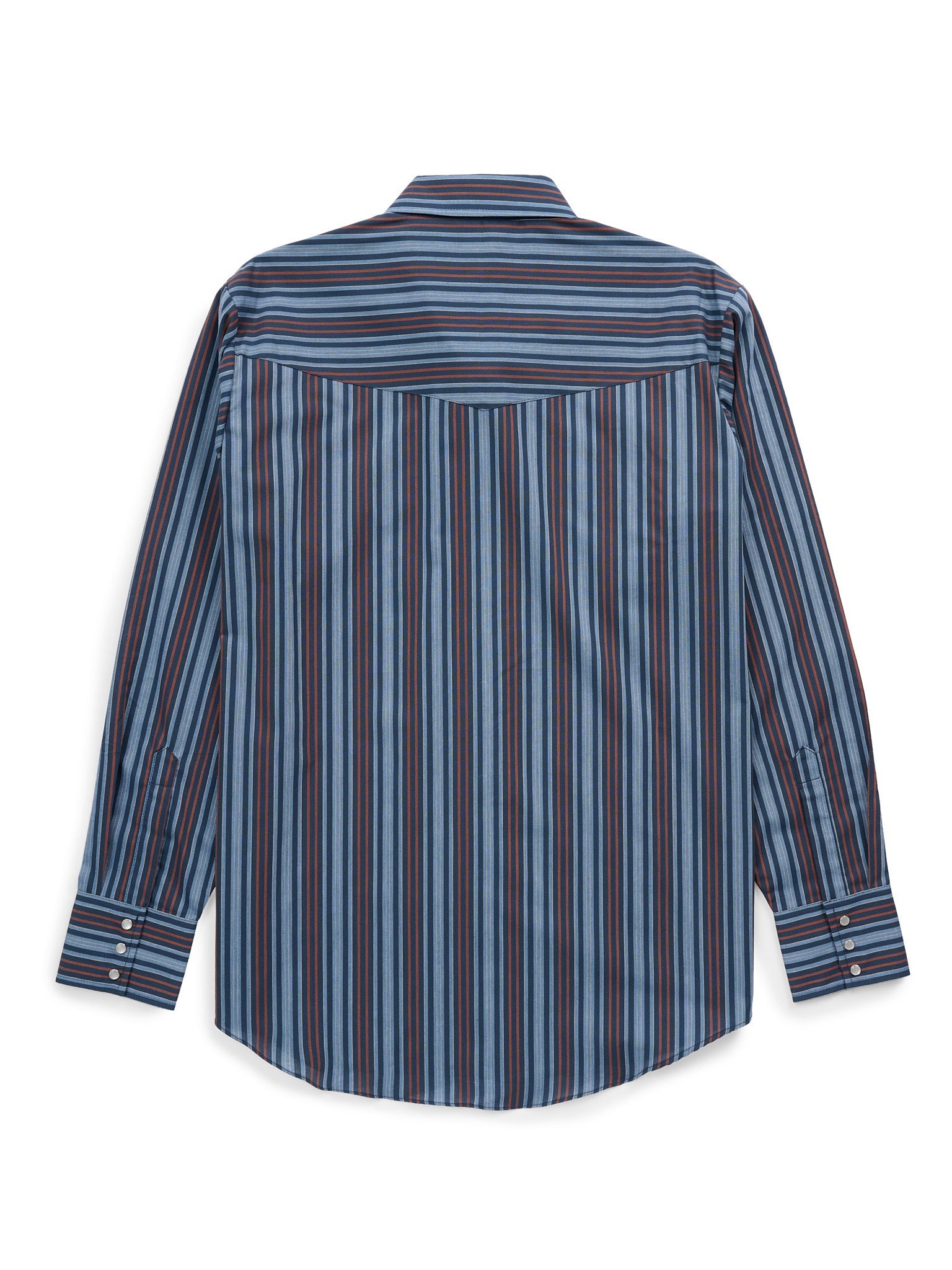 Men's Ely Cattleman Long Sleeve Textured Stripe Western Snap Shirt- Denim Blue