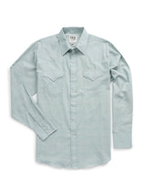Men's Ely Cattleman Long Sleeve Tonal Windowpane Solid Dusty Aqua Western Shirt