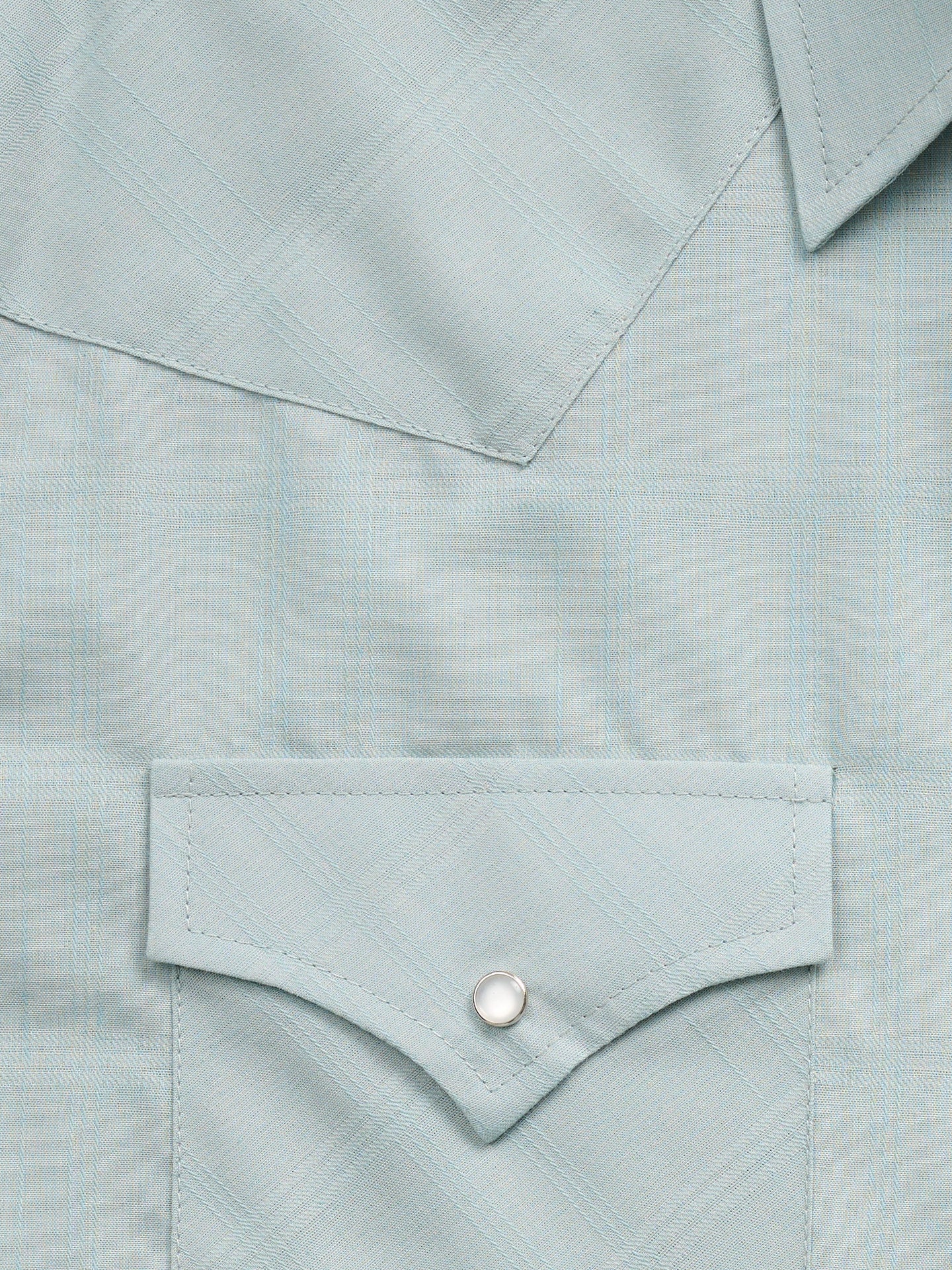 Men's Ely Cattleman Long Sleeve Tonal Windowpane Solid Dusty Aqua Western Shirt
