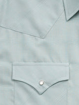 Men's Ely Cattleman Long Sleeve Tonal Windowpane Solid Dusty Aqua Western Shirt