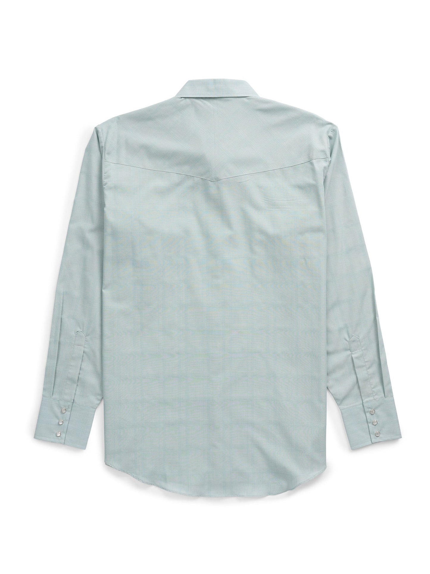 Men's Ely Cattleman Long Sleeve Tonal Windowpane Solid Dusty Aqua Western Shirt