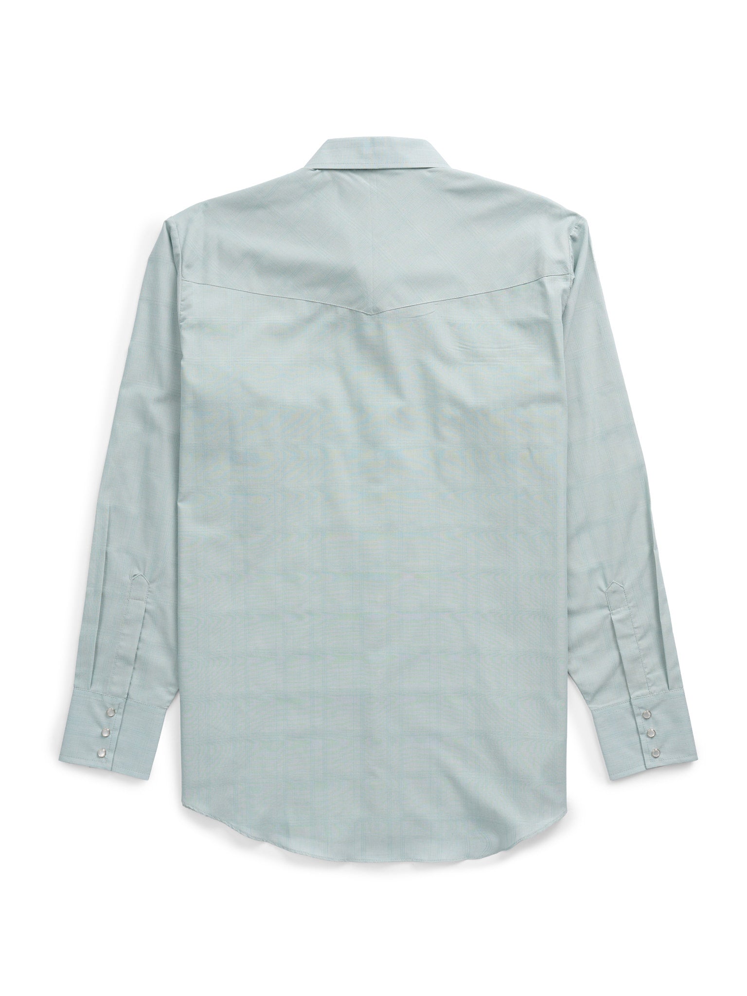 Men's Ely Cattleman Long Sleeve Tonal Windowpane Solid Dusty Aqua Western Shirt