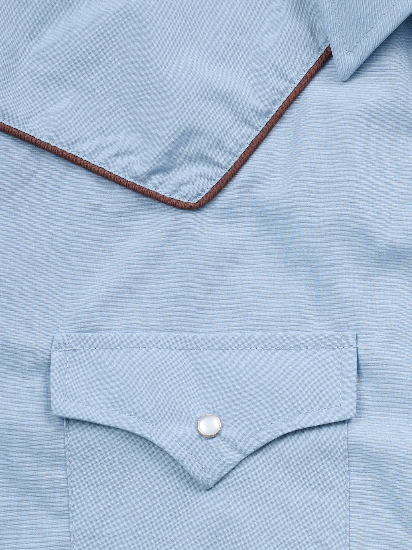 Men's Ely Cattleman Long Sleeve Western Snap Shirt with Contrast Piping- Stone Blue
