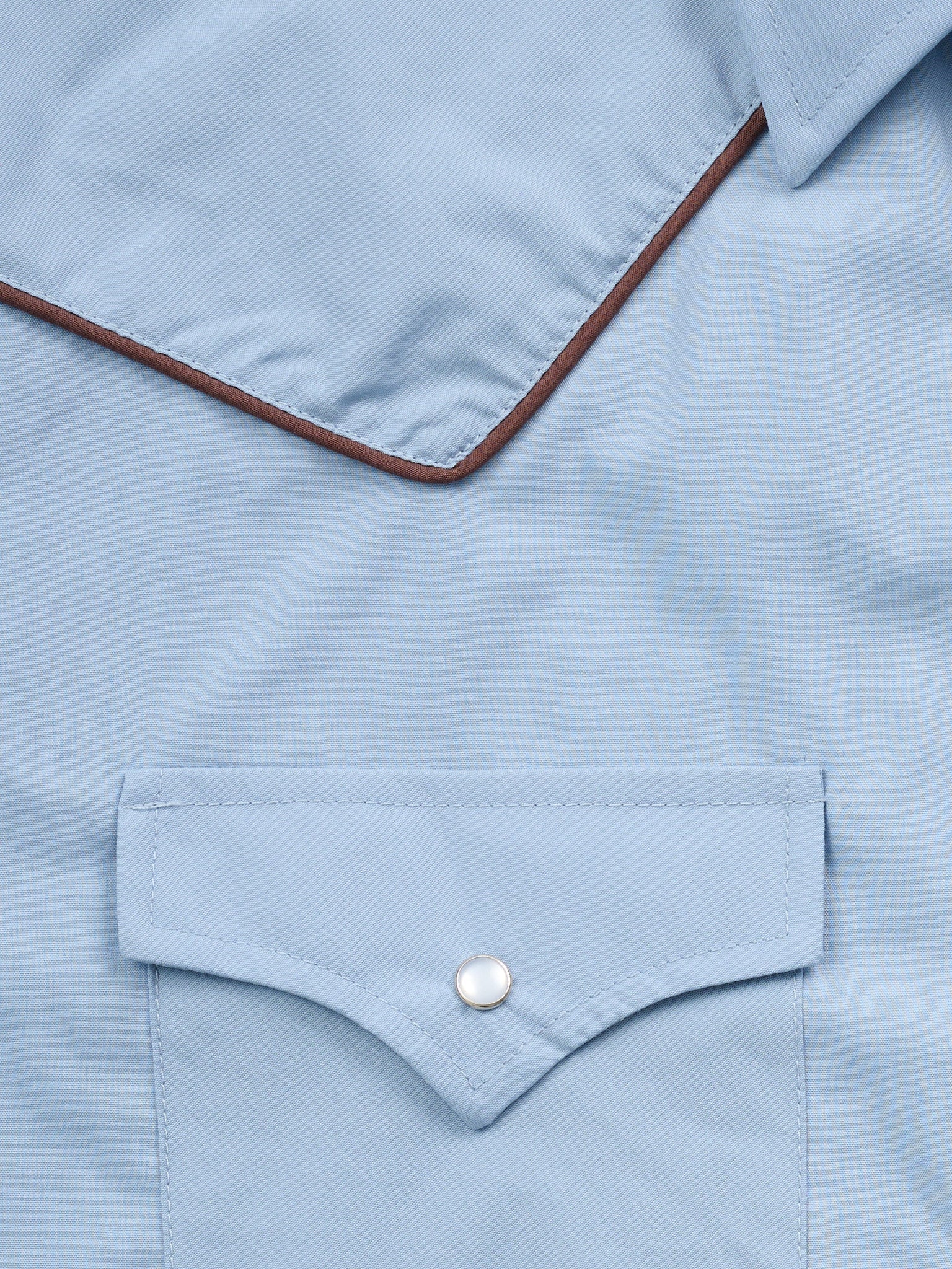 Men's Ely Cattleman Long Sleeve Western Snap Shirt with Contrast Piping- Stone Blue