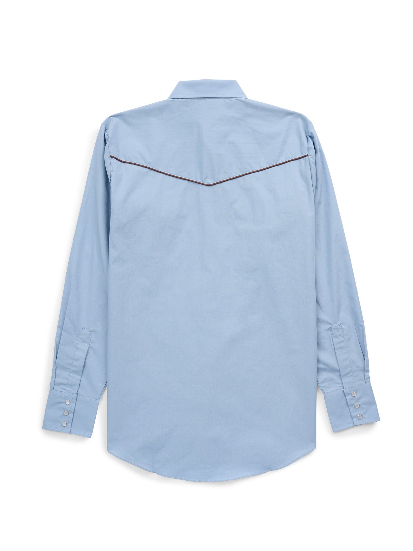 Men's Ely Cattleman Long Sleeve Western Snap Shirt with Contrast Piping- Stone Blue