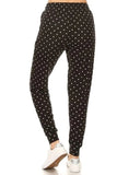 Leggings Depot Full Size Buttery Soft Polka Dot Joggers with Drawstring Plus Size - Trendsi