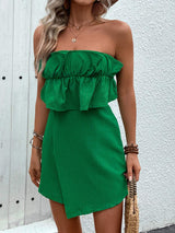 Ruffled Tube Romper - Trendsi - Flyclothing LLC