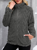 Fuzzy Zip Up Long Sleeve Jacket - Trendsi