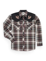 Men's Ely Cattleman Retro Plaid Western Snap Shirt with Eagle Embroidery - Ely Cattleman - Flyclothing LLC