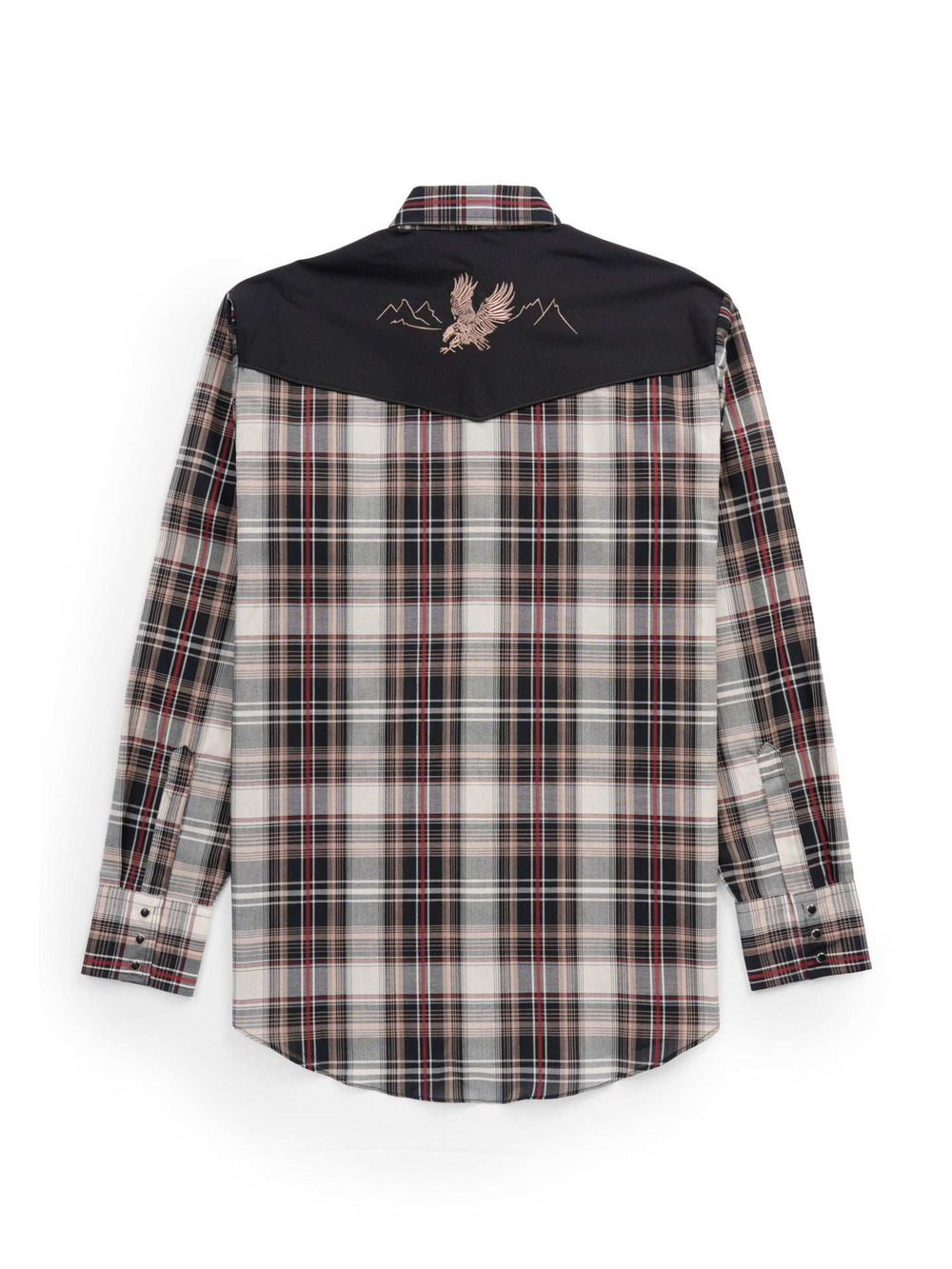 Men's Ely Cattleman Retro Plaid Western Snap Shirt with Eagle Embroidery - Ely Cattleman - Flyclothing LLC
