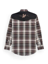 Men's Ely Cattleman Retro Plaid Western Snap Shirt with Eagle Embroidery - Ely Cattleman - Flyclothing LLC