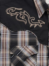 Men's Ely Cattleman Retro Plaid Western Snap Shirt with Embroidery - Ely Cattleman - Flyclothing LLC