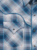 Men's Ely Cattleman Retro Plaid Western Snap Shirt with Piping