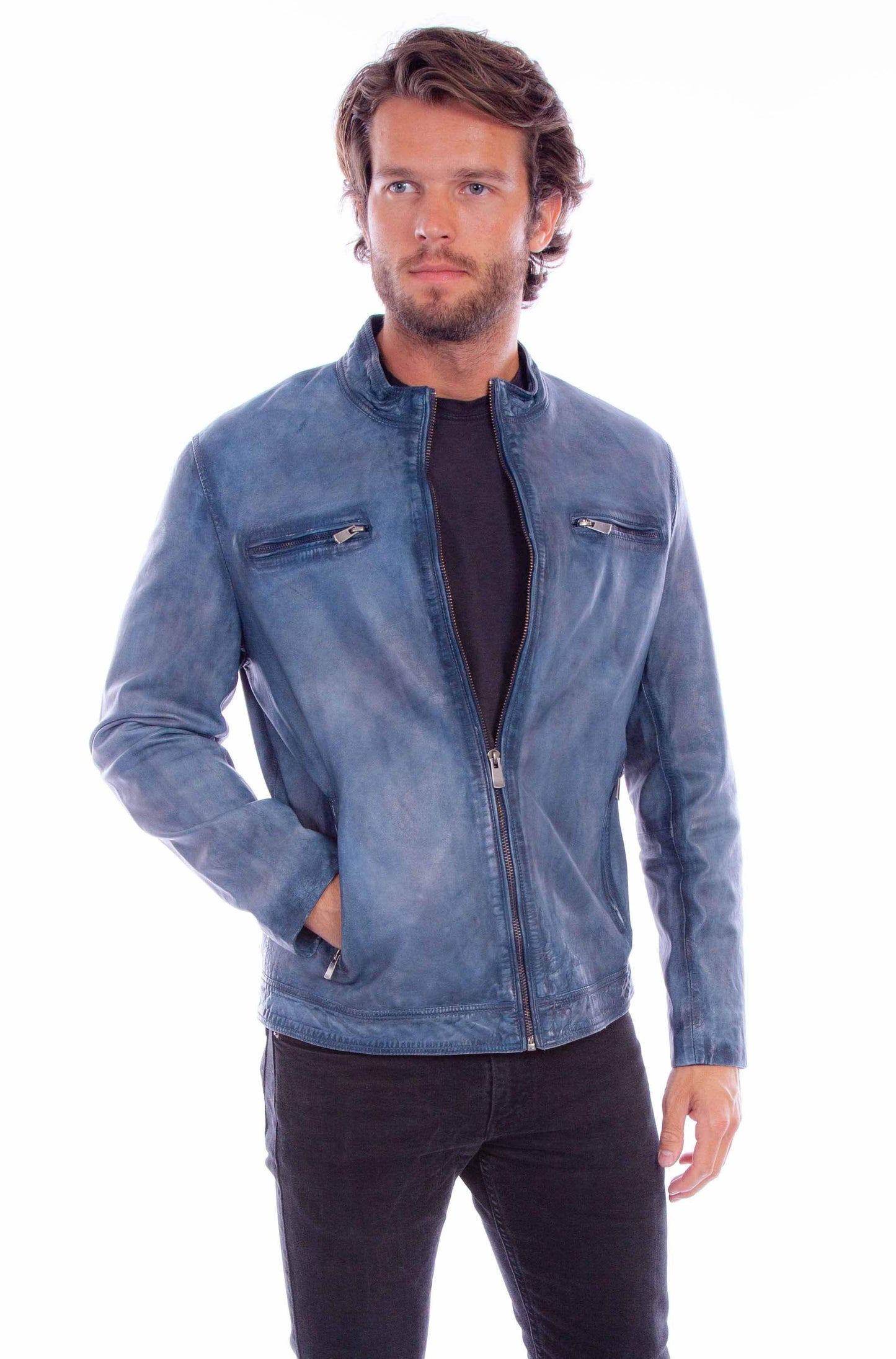Scully Leather Leatherwear Mens Zip Front Jacket (1054) - Scully Leather - Flyclothing LLC