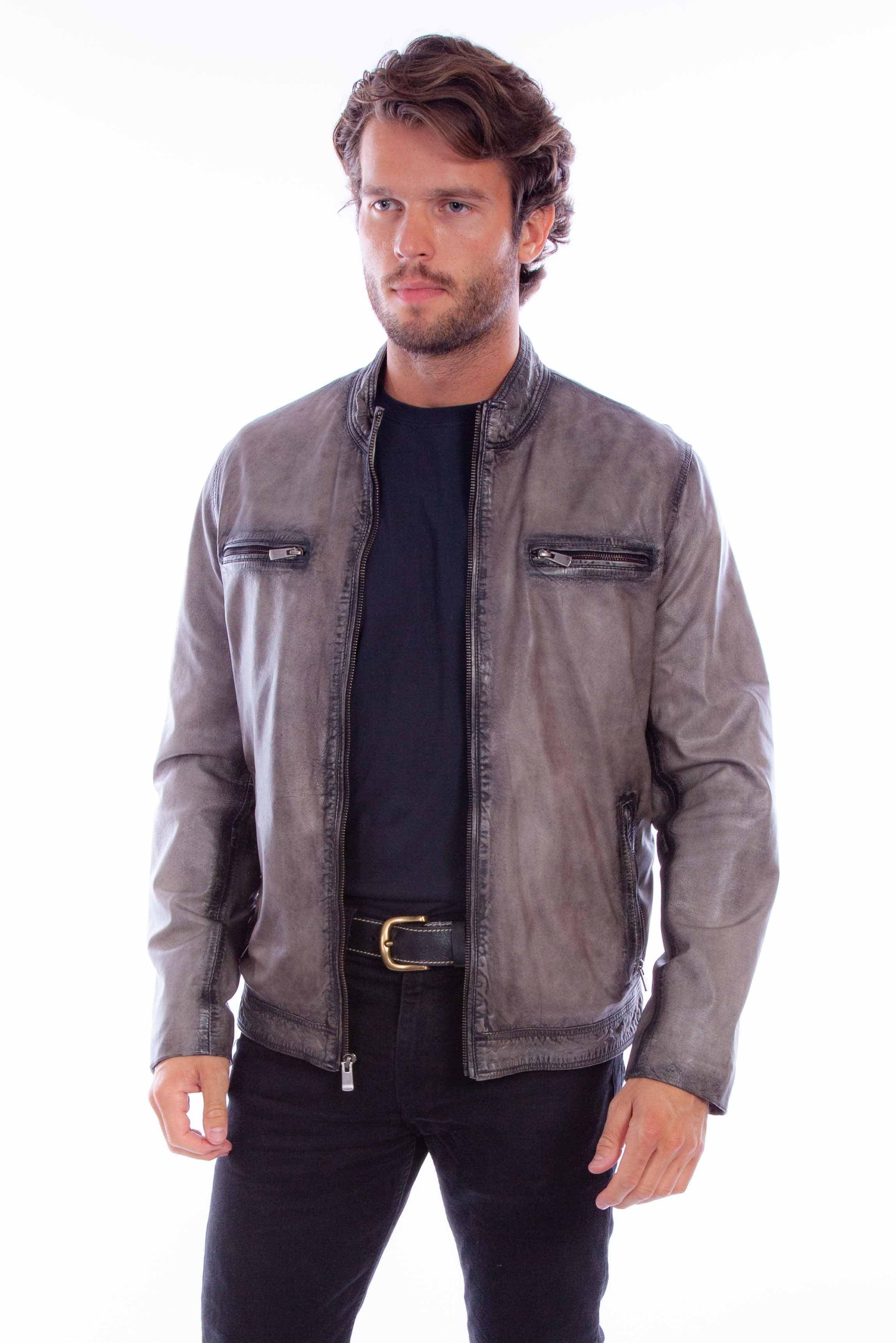 Scully Leather Leatherwear Mens Zip Front Jacket (1054) - Scully Leather