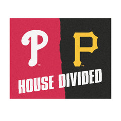 MLB House Divided - Pirates / Phillies House Divided Rug - 34 in. x 42.5 in. - MLB House Divided - Pirates / Phillies