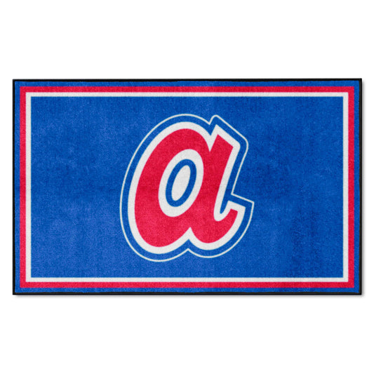 Atlanta Braves 4ft. x 6ft. Plush Area Rug 1974 Retro Logo - Atlanta Braves