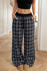 Plaid Wide Leg Pants - Trendsi - Flyclothing LLC