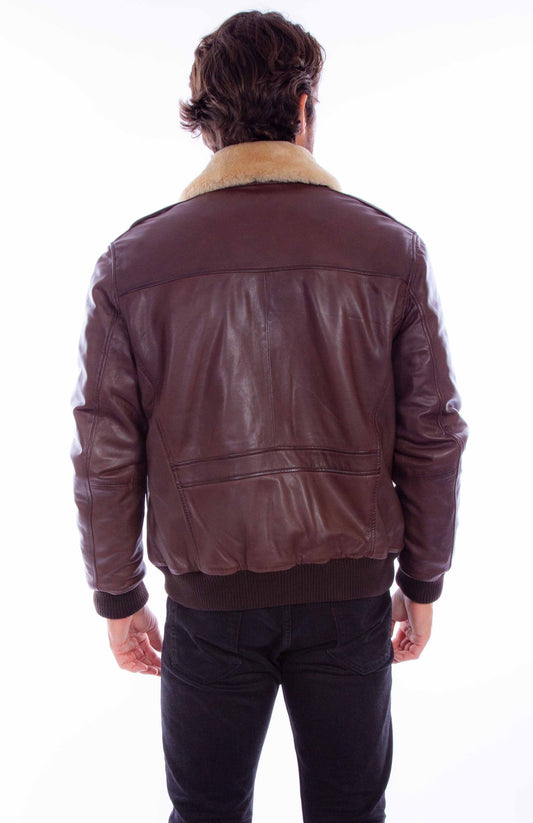 Scully Leather Leatherwear Mens Zip Front Bomber - Scully Leather