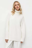 Basic Bae Turtleneck Dropped Shoulder Long Sleeve Sweater - Trendsi - Flyclothing LLC
