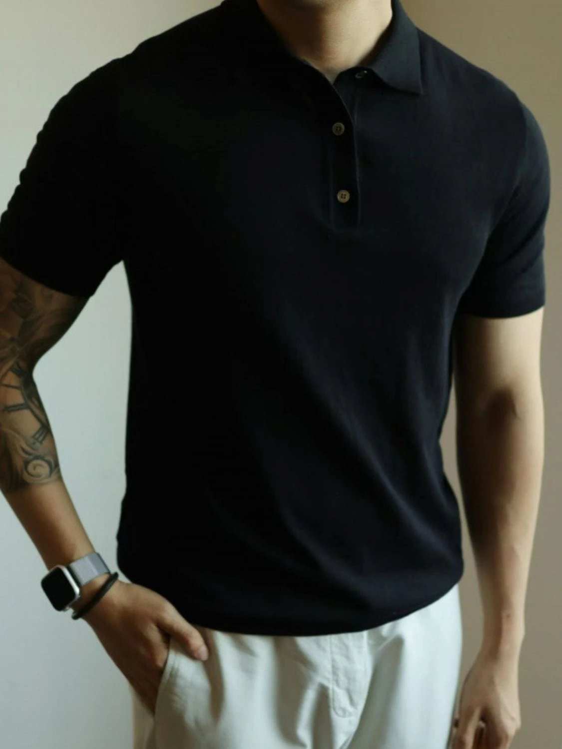 Men's Plus Size Button Detail Short Sleeve Polo - Trendsi - Flyclothing LLC