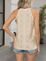 Openwork Grecian Neck Tank - Trendsi - Flyclothing LLC