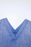 Mineral Wash Pocketed Sleeveless V Neck Loose Romper - Trendsi