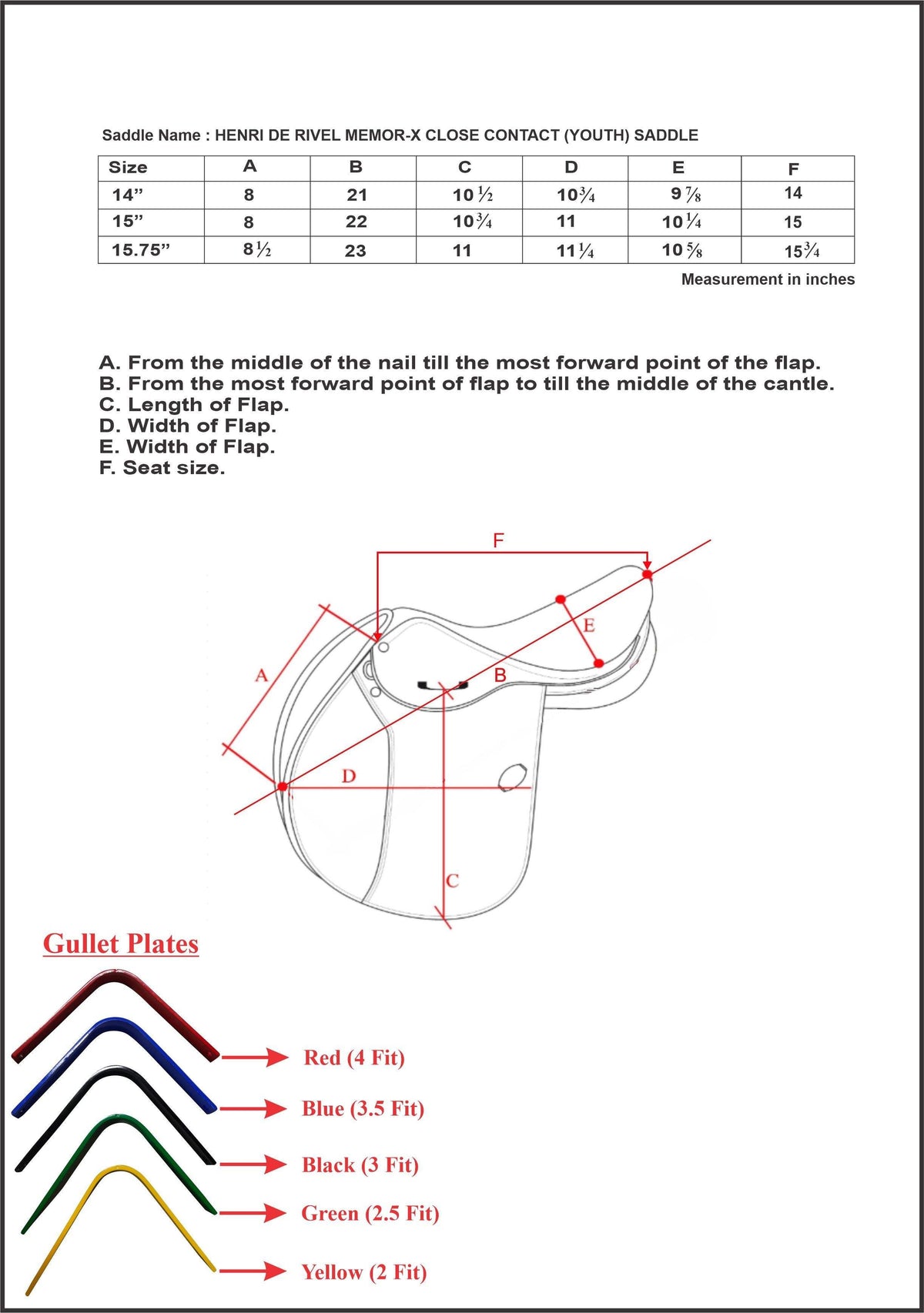 Henri de Rivel Memor-X Short Flap Close Contact Young Rider Saddle - Breeches.com - Flyclothing LLC