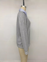 Striped Collar Dropped Shoulder Sweatshirt - Trendsi - Flyclothing LLC