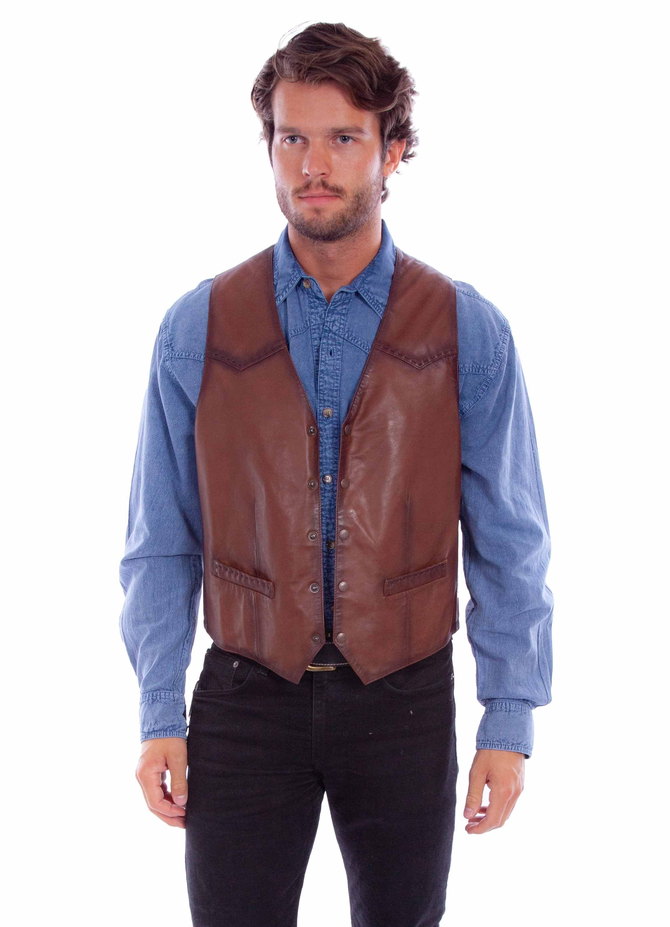 Scully Leather Leatherwear Mens Men's Vest - Scully Leather