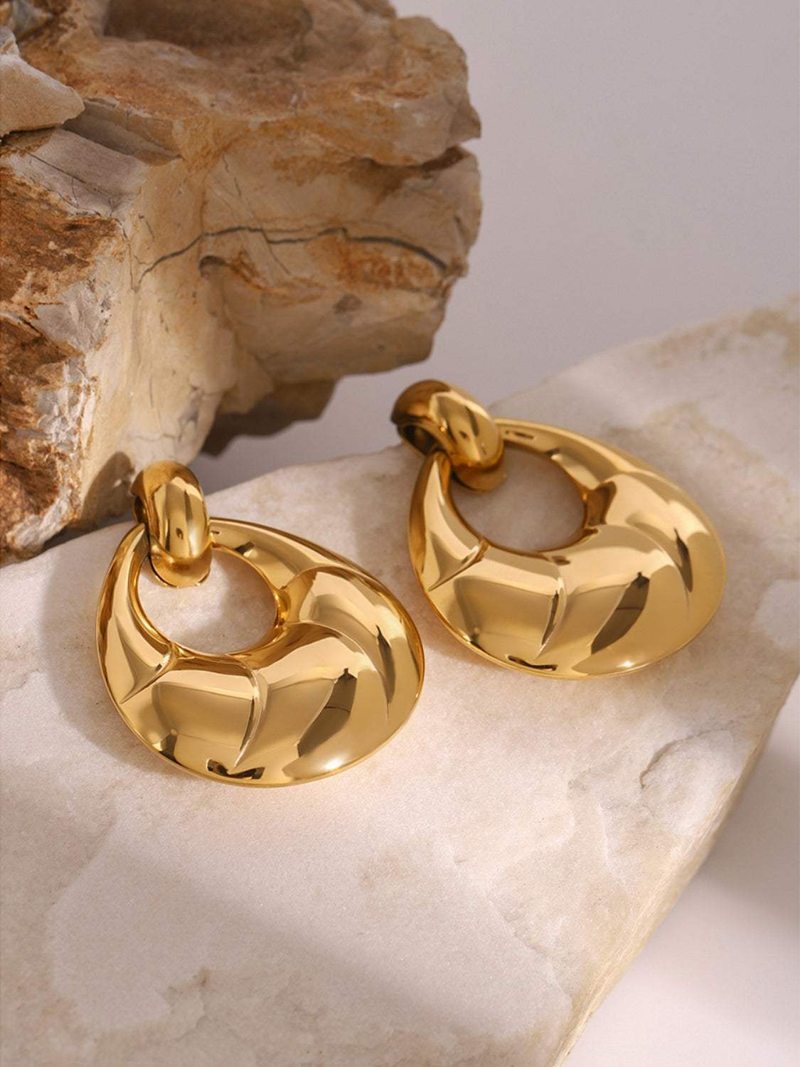 Stainless Steel Teardrop Shape Earrings - Trendsi - Flyclothing LLC