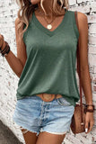 V-Neck Wide Strap Tank - Trendsi - Flyclothing LLC