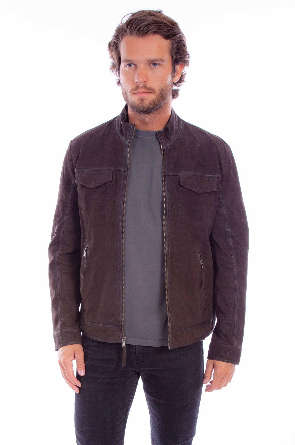 Scully Leather Leatherwear Mens Zip Front Jacket - Scully Leather