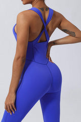 Crisscross Wide Strap Sleeveless Jumpsuit - Trendsi - Flyclothing LLC
