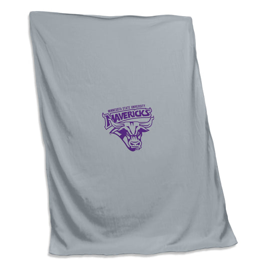 MN State Mankato Gray Sweatshirt Blanket (Screened) - Logo Brands - Flyclothing LLC