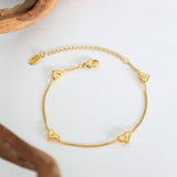 Titanium Steel Zircon Heart Bracelet - Trendsi - Flyclothing LLC