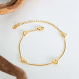 Titanium Steel Zircon Heart Bracelet - Trendsi - Flyclothing LLC