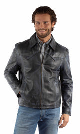 Scully leather Navy Men's zip front jacket 2064 - Scully Leather - Flyclothing LLC
