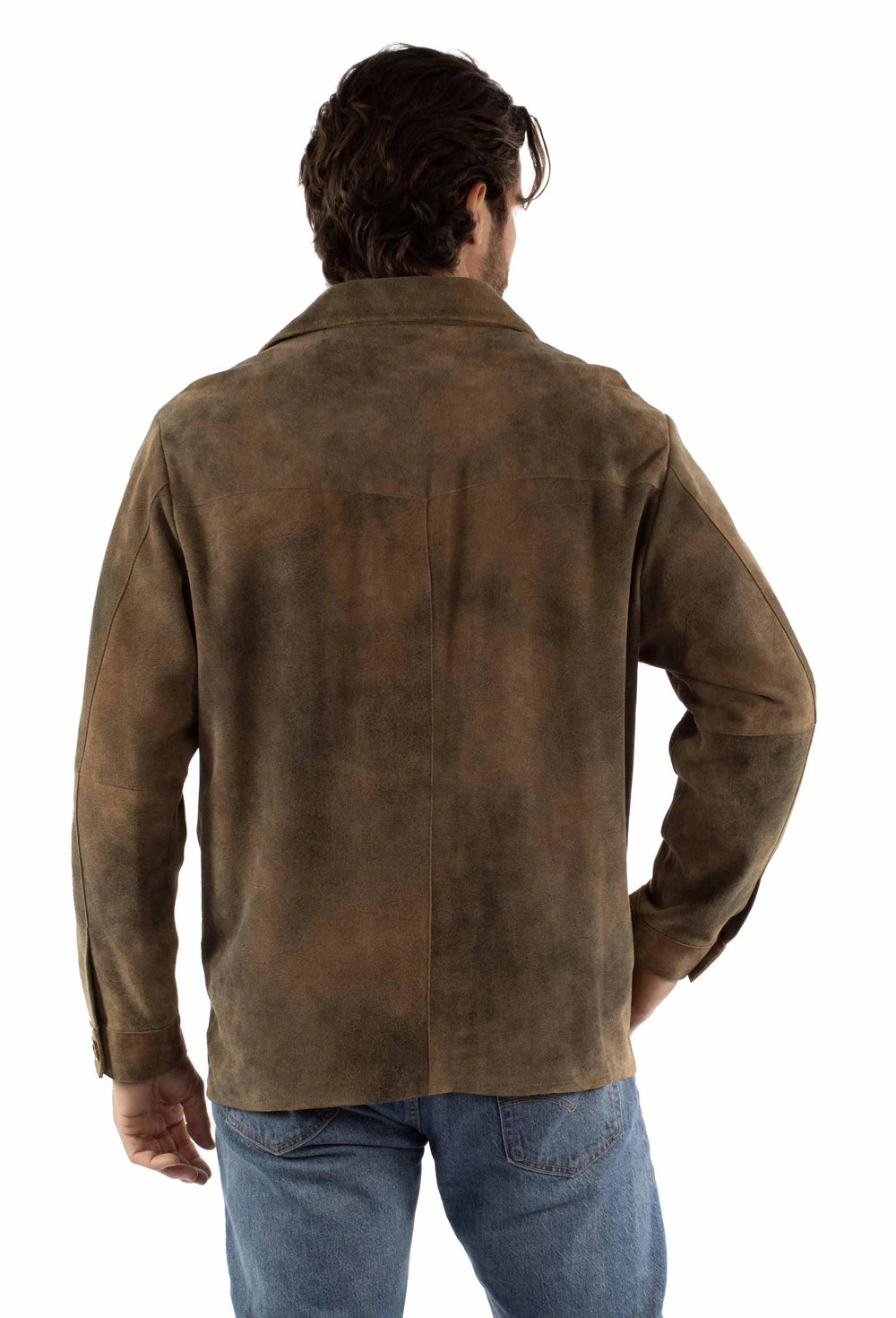 Leatherwear mens 100% leather Brown Men's button up jacket - Scully Leather - Flyclothing LLC