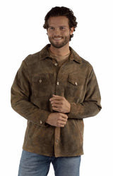 Leatherwear mens 100% leather Brown Men's button up jacket - Scully Leather - Flyclothing LLC
