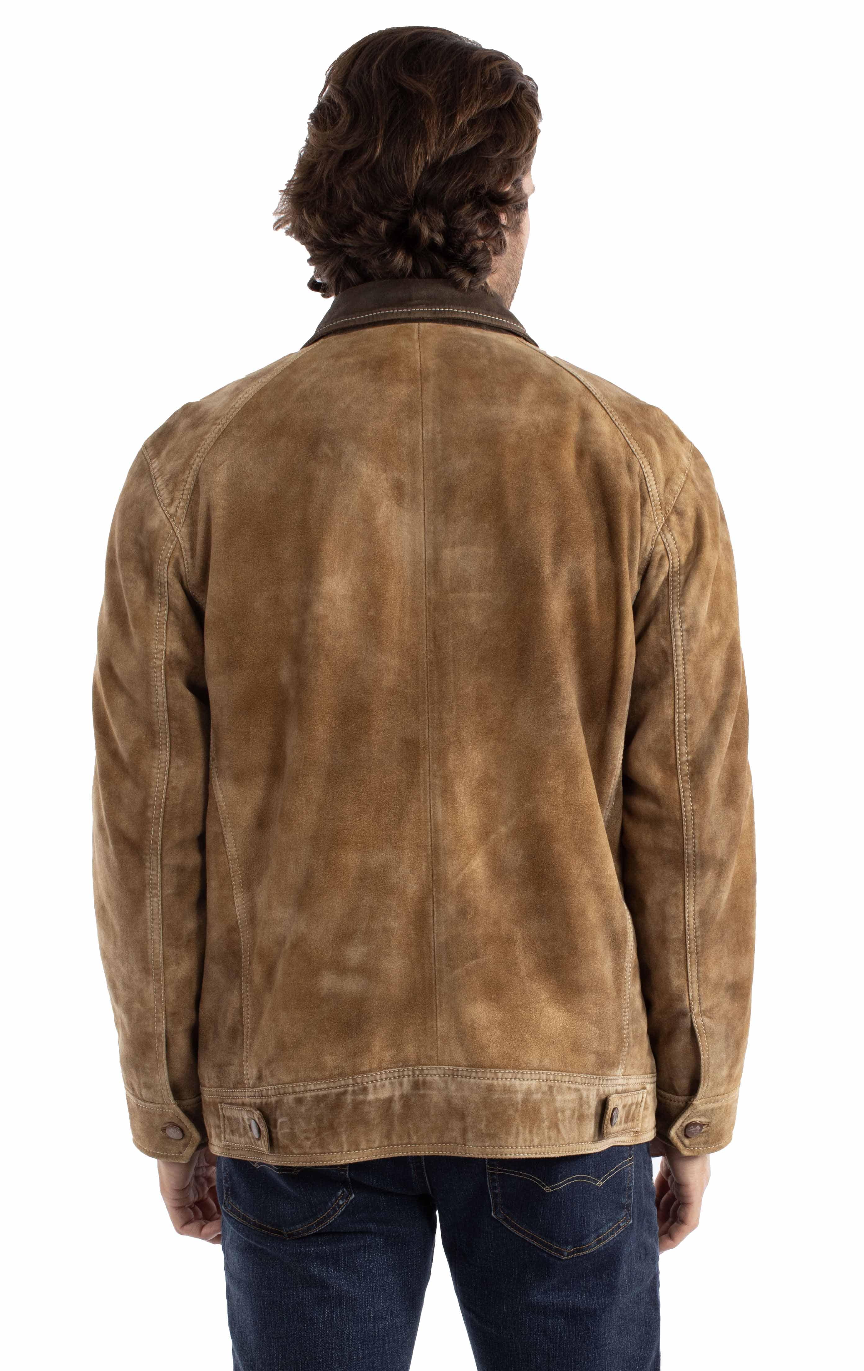 leatherwear mens tan 100% leather zip front jacket
