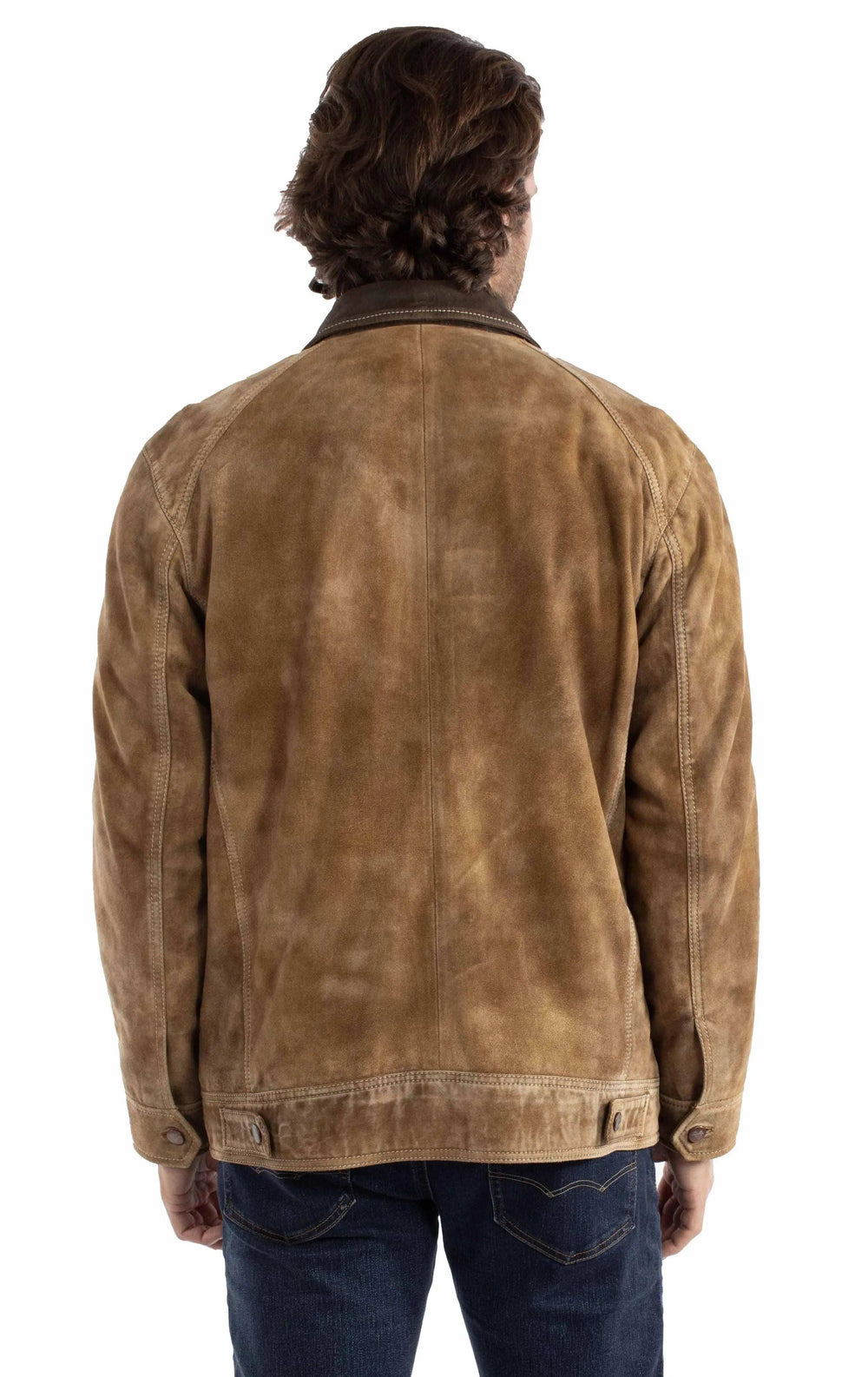 leatherwear mens tan 100% leather zip front jacket - Scully Leather - Flyclothing LLC